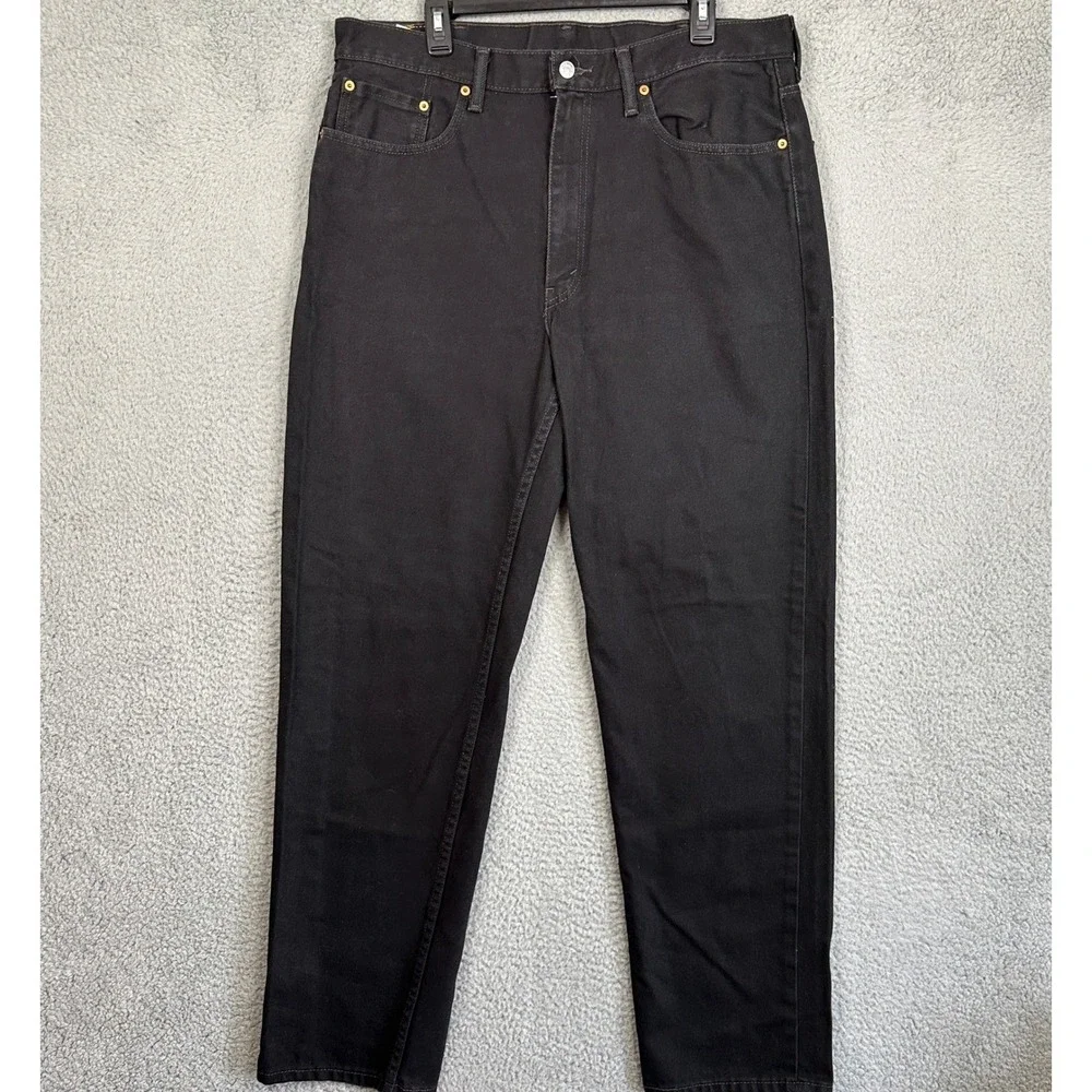 Levis 550 Jeans Mens 38X34 Black Relaxed Straight Fit Red Tab Dark Wash Denim